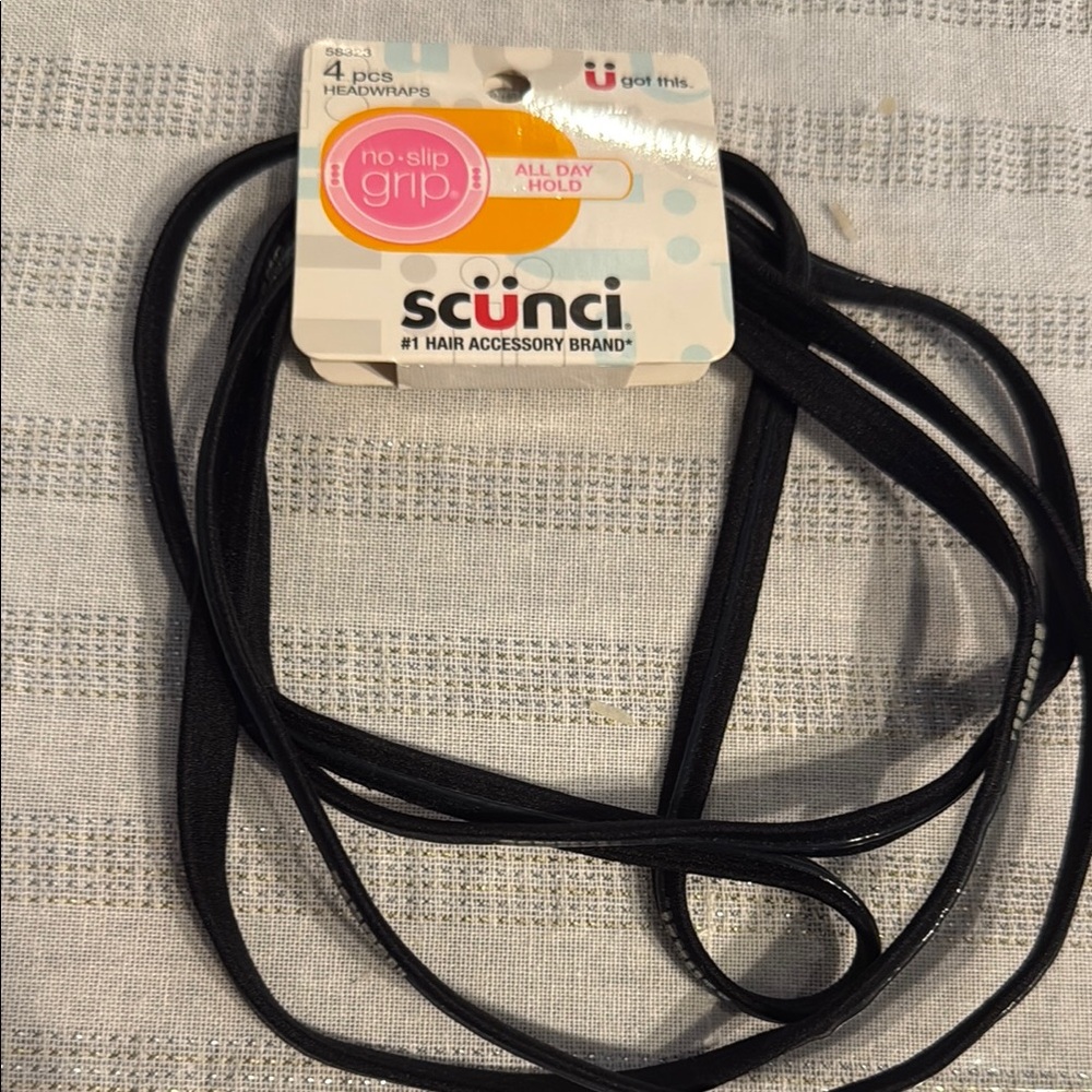 Scunci Black No-Slip 4 Headwraps